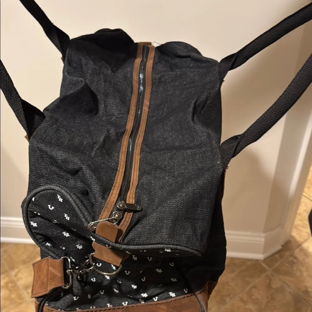 Brand New True Religion Black and Brown Duffel Bag